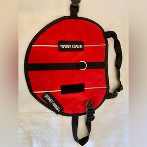 Emotional Support Dog Vest with Reflective Stripes brig Red. Light weight. Sm